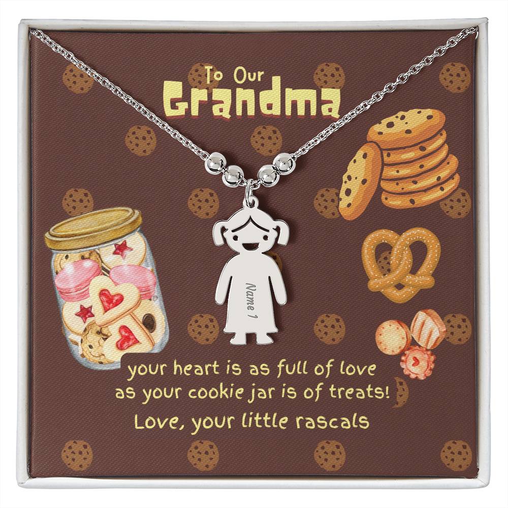 Personalized Kid Charm Necklace Gift for Grandma who has everything | Unique Sentimental Keepsake | Cookie Jar Love