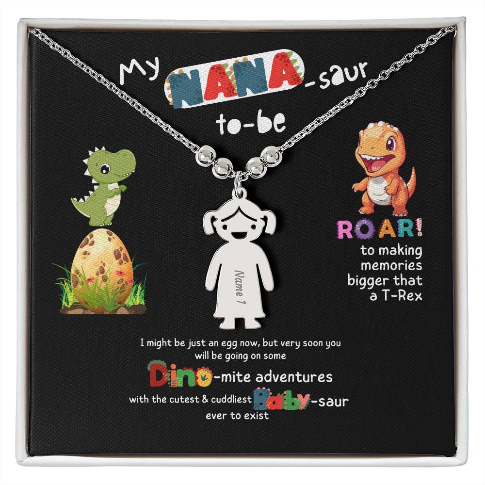 Personalized Kid Charm Necklace Gift for Grandma who has everything | Unique Sentimental Keepsake | Nana -saurus