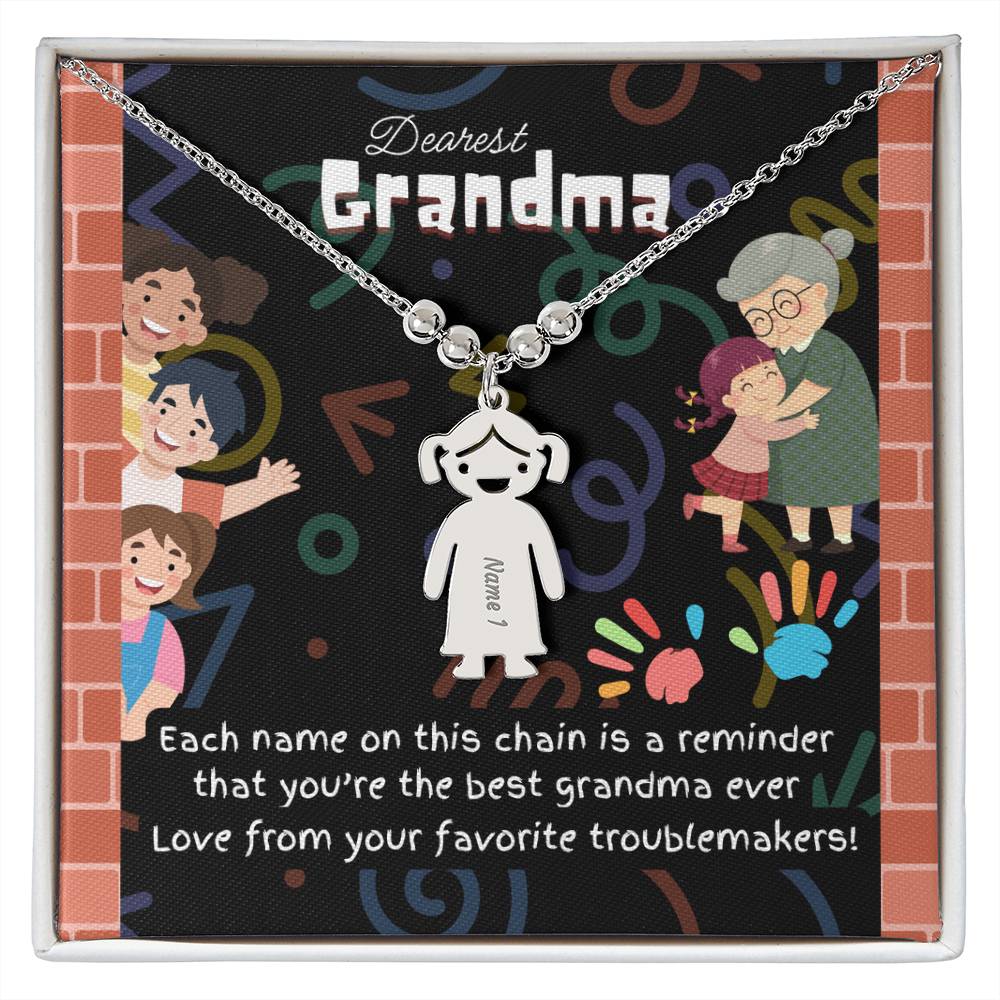 Personalized Kid Charm Necklace Gift for Grandma who has everything | Unique Sentimental Keepsake | Best Grandma Ever