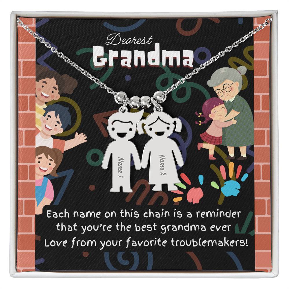 Personalized Kid Charm Necklace Gift for Grandma who has everything | Unique Sentimental Keepsake | Best Grandma Ever