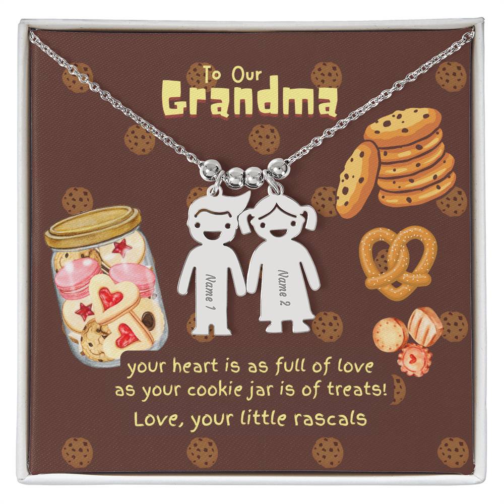 Personalized Kid Charm Necklace Gift for Grandma who has everything | Unique Sentimental Keepsake | Cookie Jar Love