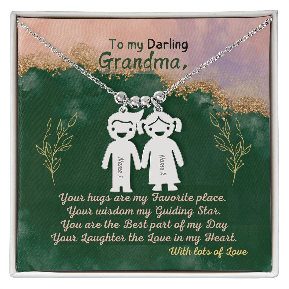 Personalized Kid Charm Necklace Gift for Grandma who has everything | Unique Sentimental Keepsake | Elegant Love
