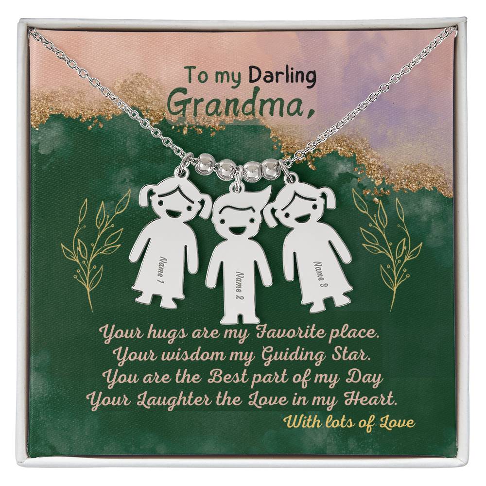 Personalized Kid Charm Necklace Gift for Grandma who has everything | Unique Sentimental Keepsake | Elegant Love