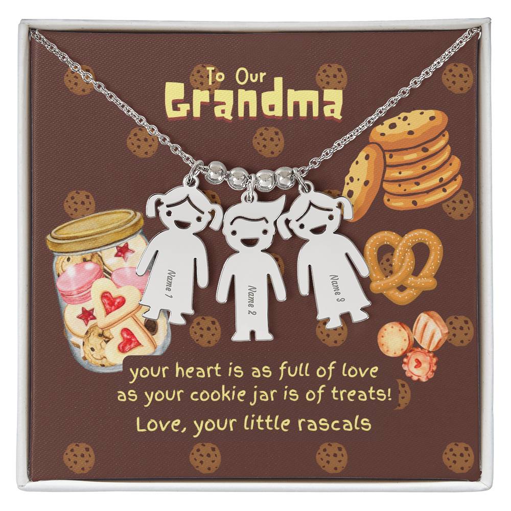 Personalized Kid Charm Necklace Gift for Grandma who has everything | Unique Sentimental Keepsake | Cookie Jar Love