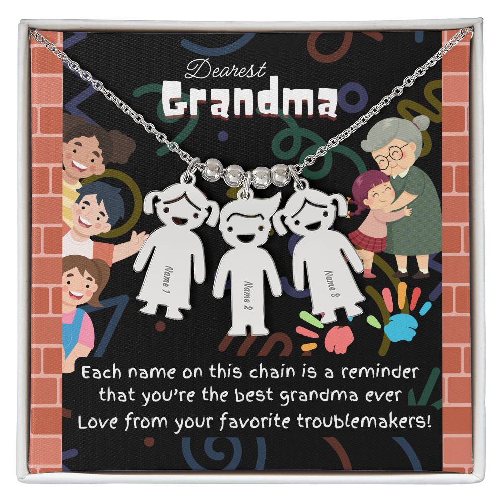Personalized Kid Charm Necklace Gift for Grandma who has everything | Unique Sentimental Keepsake | Best Grandma Ever