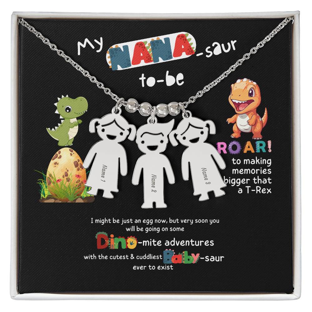 Personalized Kid Charm Necklace Gift for Grandma who has everything | Unique Sentimental Keepsake | Nana -saurus
