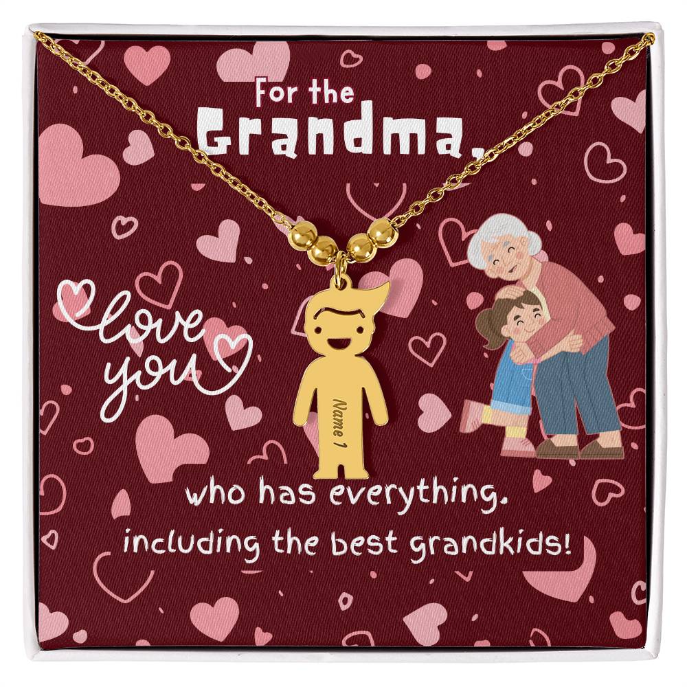 Personalized Kid Charm Necklace Gift for Grandma who has everything | Unique Sentimental Keepsake | The Best Grandkids