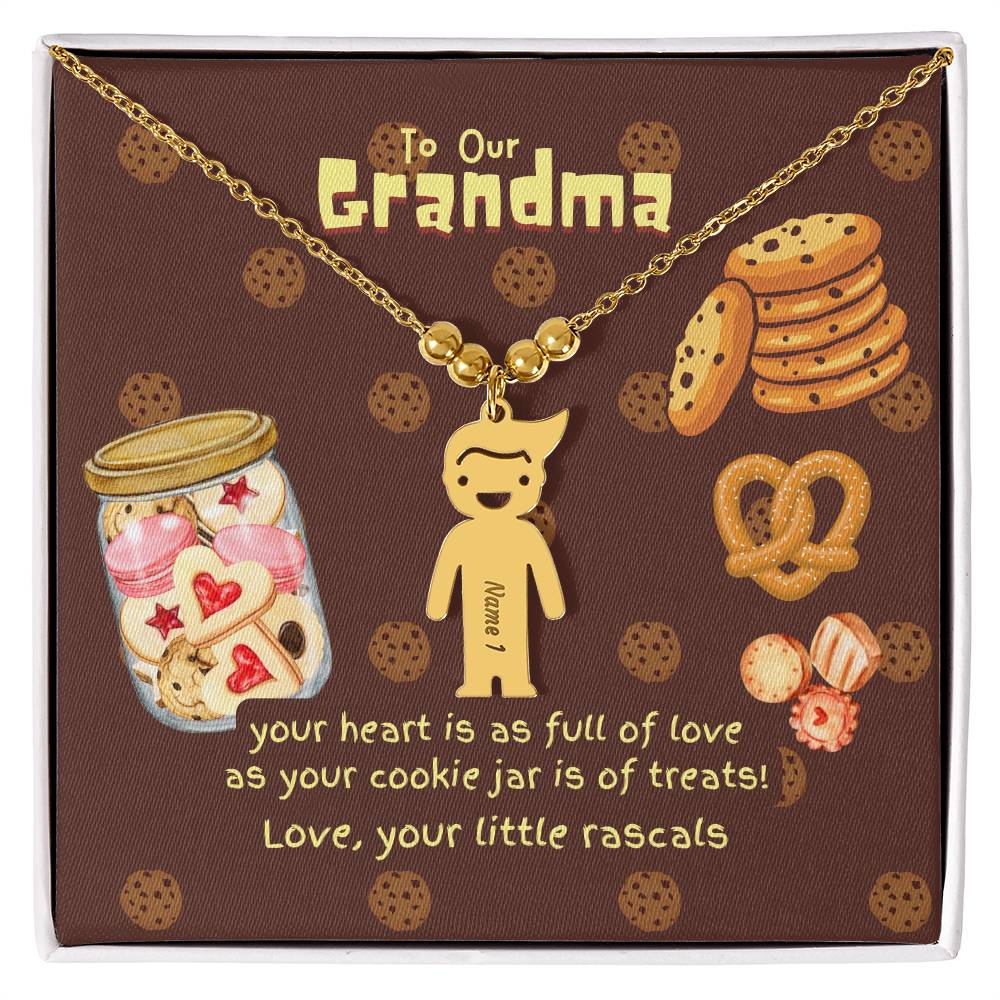 Personalized Kid Charm Necklace Gift for Grandma who has everything | Unique Sentimental Keepsake | Cookie Jar Love