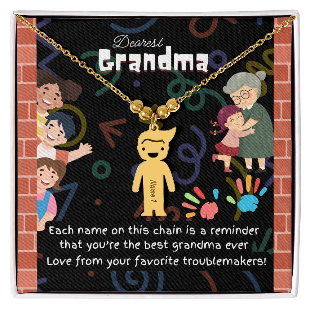 Personalized Kid Charm Necklace Gift for Grandma who has everything | Unique Sentimental Keepsake | Best Grandma Ever