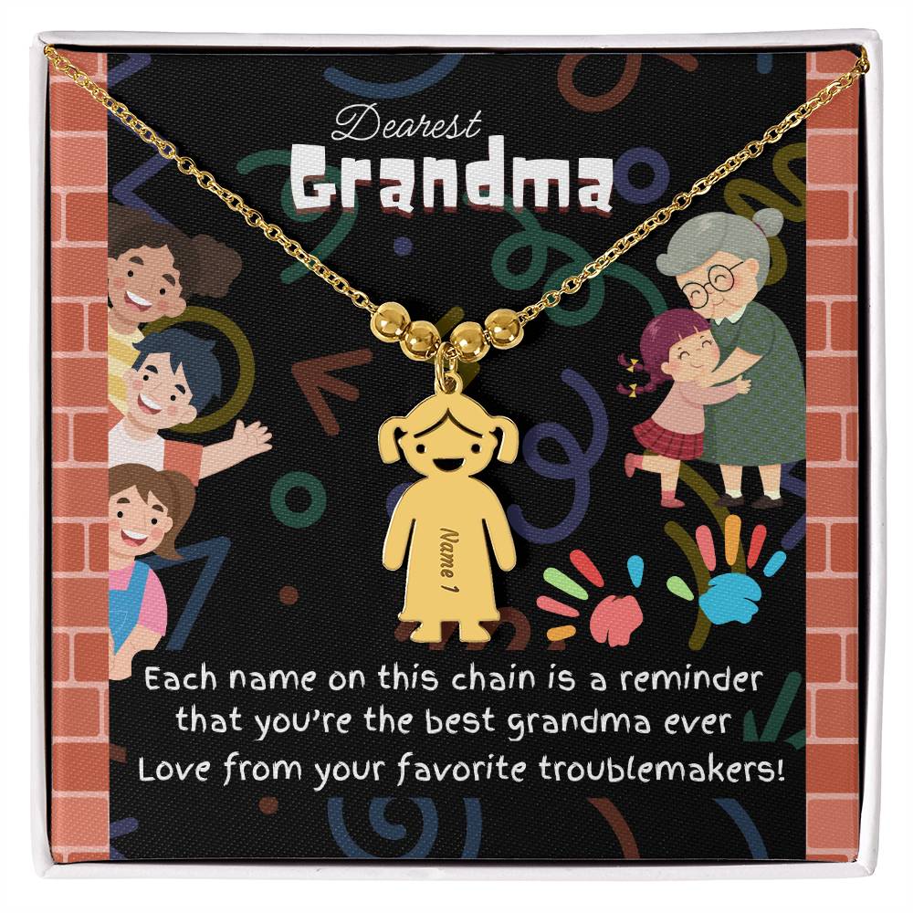 Personalized Kid Charm Necklace Gift for Grandma who has everything | Unique Sentimental Keepsake | Best Grandma Ever