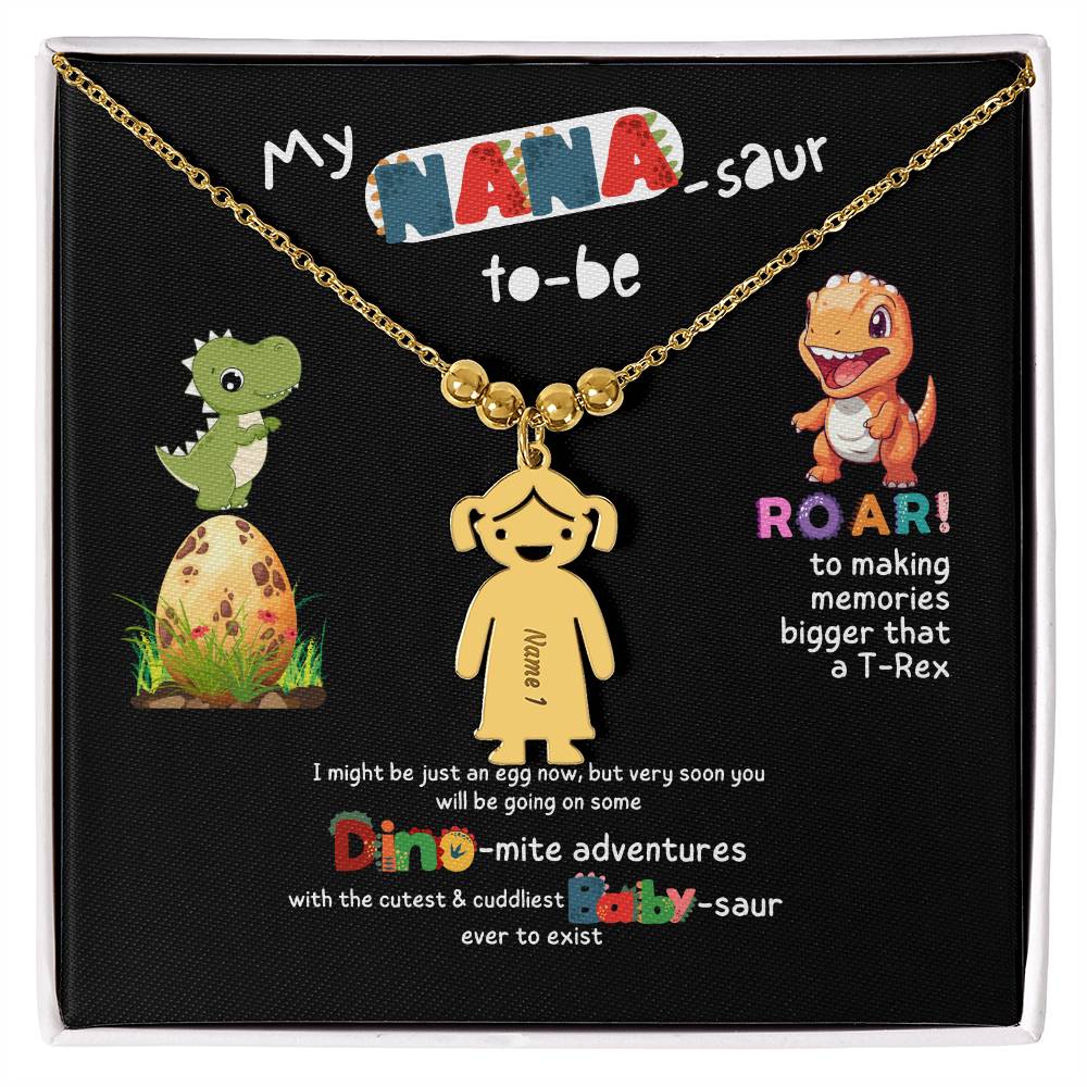 Personalized Kid Charm Necklace Gift for Grandma who has everything | Unique Sentimental Keepsake | Nana -saurus