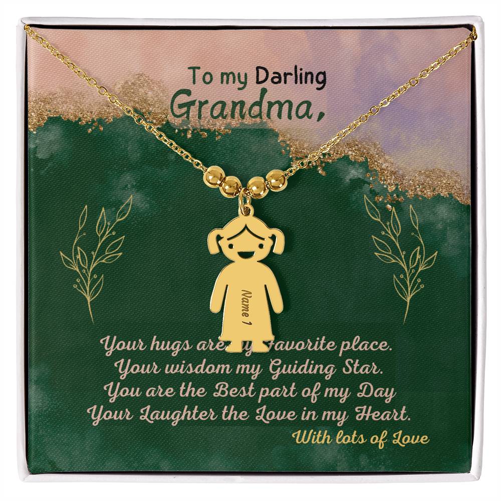 Personalized Kid Charm Necklace Gift for Grandma who has everything | Unique Sentimental Keepsake | Elegant Love