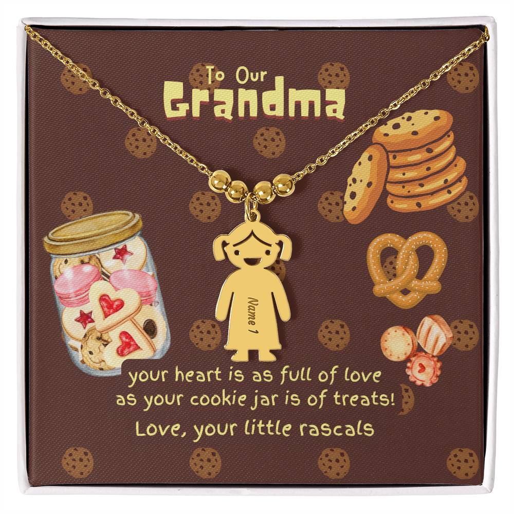 Personalized Kid Charm Necklace Gift for Grandma who has everything | Unique Sentimental Keepsake | Cookie Jar Love