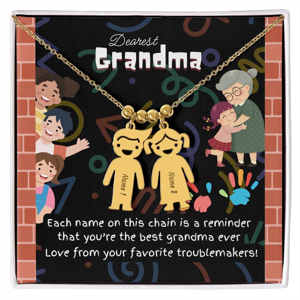 Personalized Kid Charm Necklace Gift for Grandma who has everything | Unique Sentimental Keepsake | Best Grandma Ever