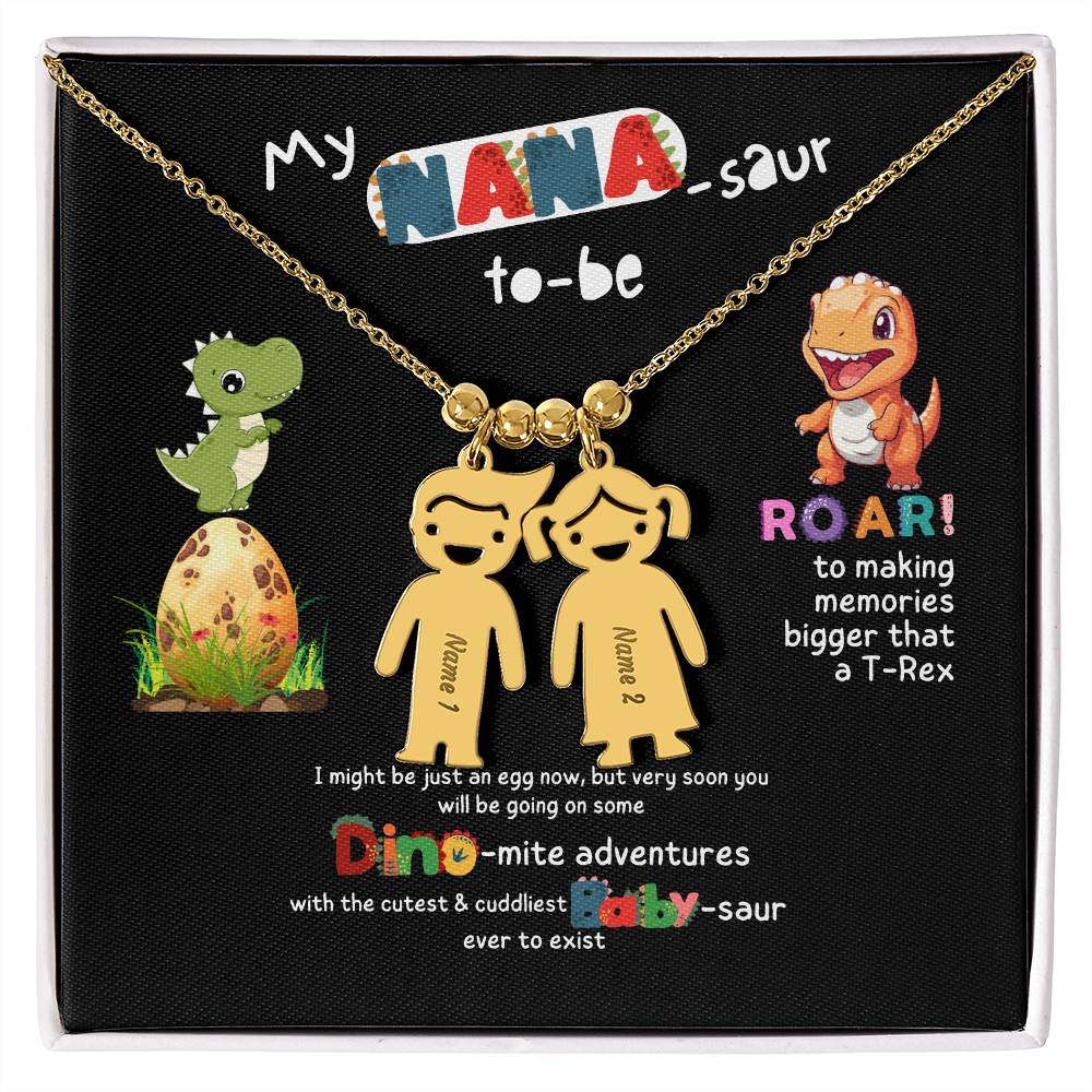 Personalized Kid Charm Necklace Gift for Grandma who has everything | Unique Sentimental Keepsake | Nana -saurus