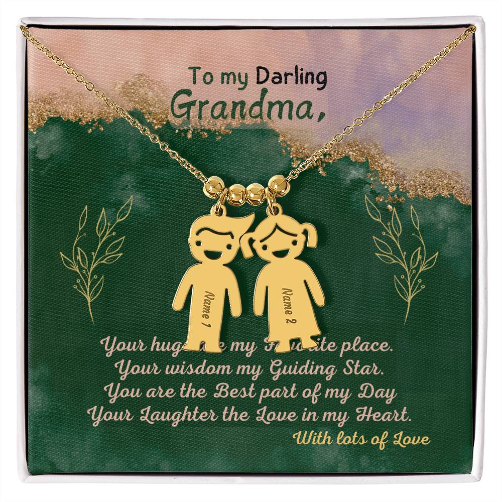 Personalized Kid Charm Necklace Gift for Grandma who has everything | Unique Sentimental Keepsake | Elegant Love