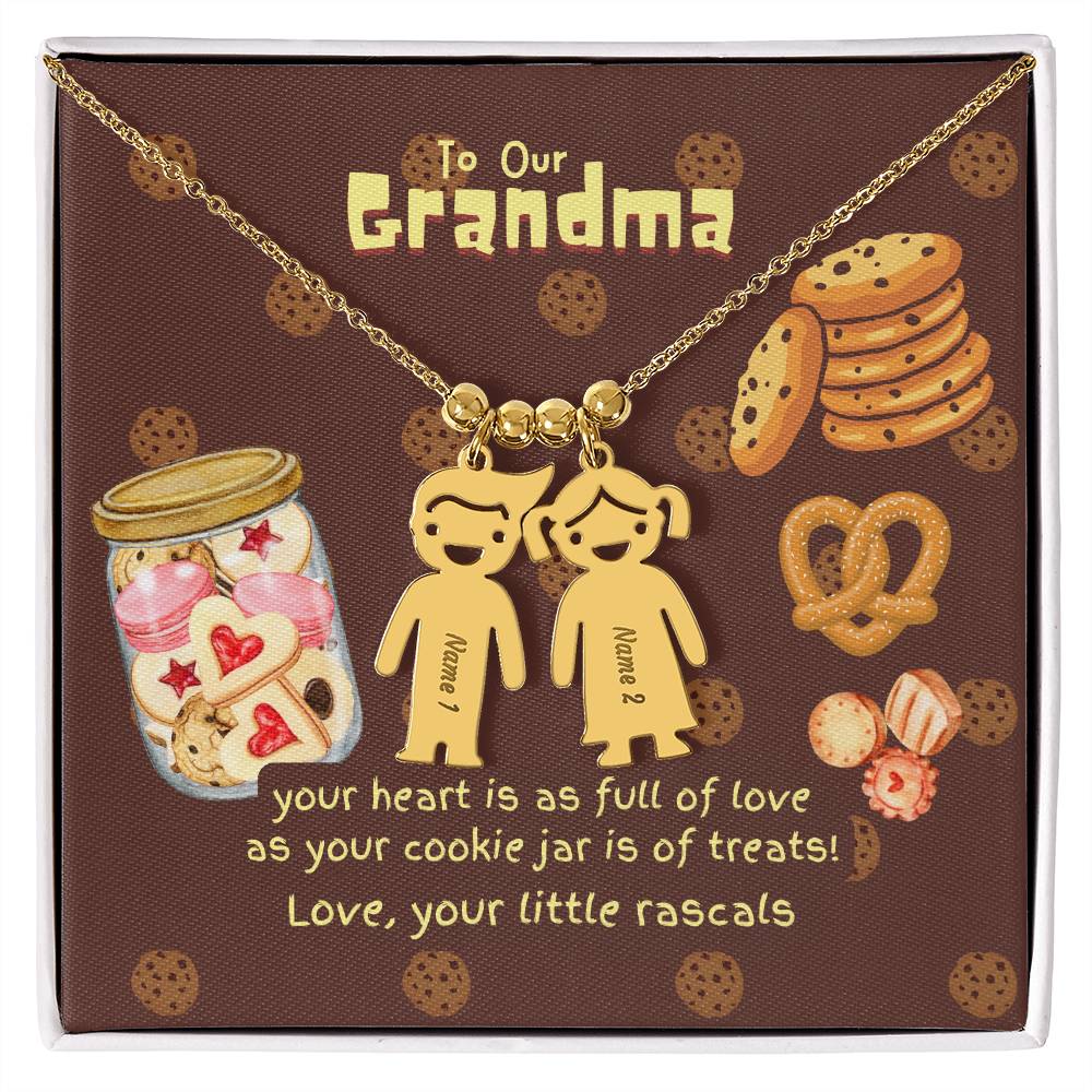 Personalized Kid Charm Necklace Gift for Grandma who has everything | Unique Sentimental Keepsake | Cookie Jar Love