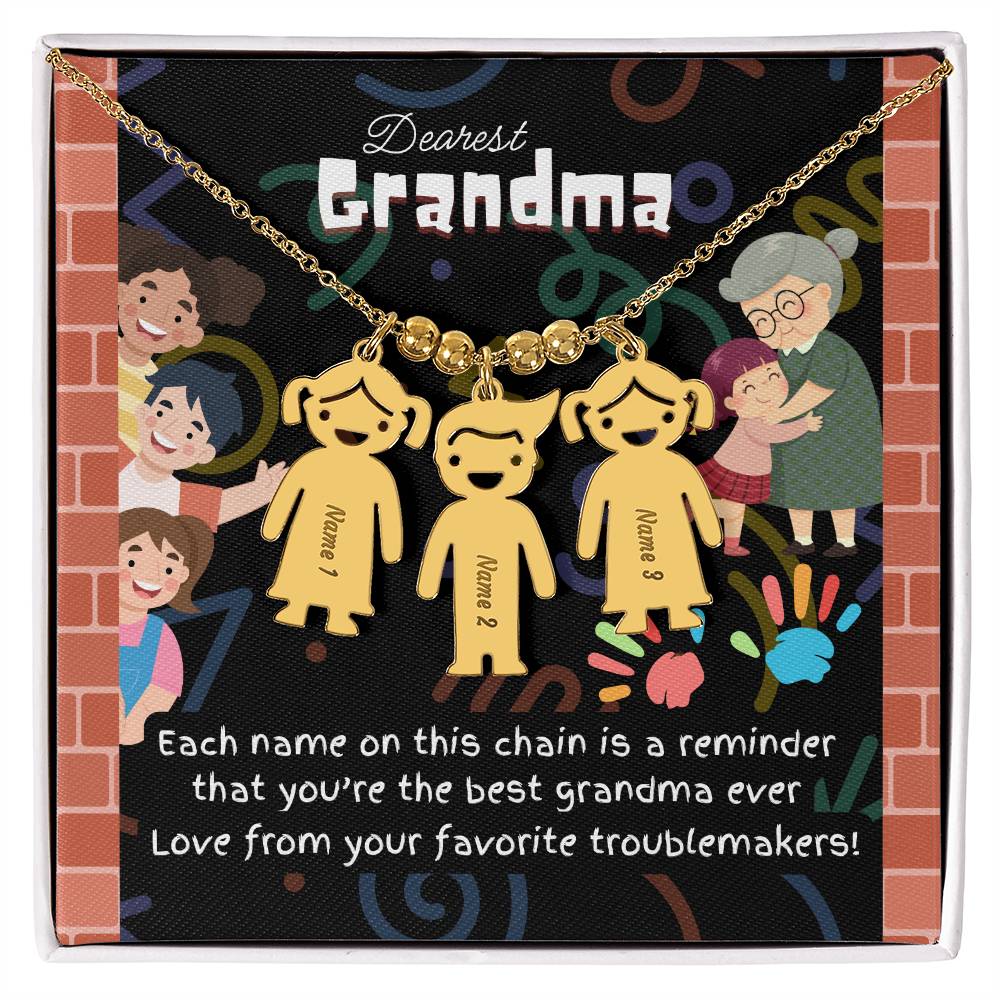 Personalized Kid Charm Necklace Gift for Grandma who has everything | Unique Sentimental Keepsake | Best Grandma Ever