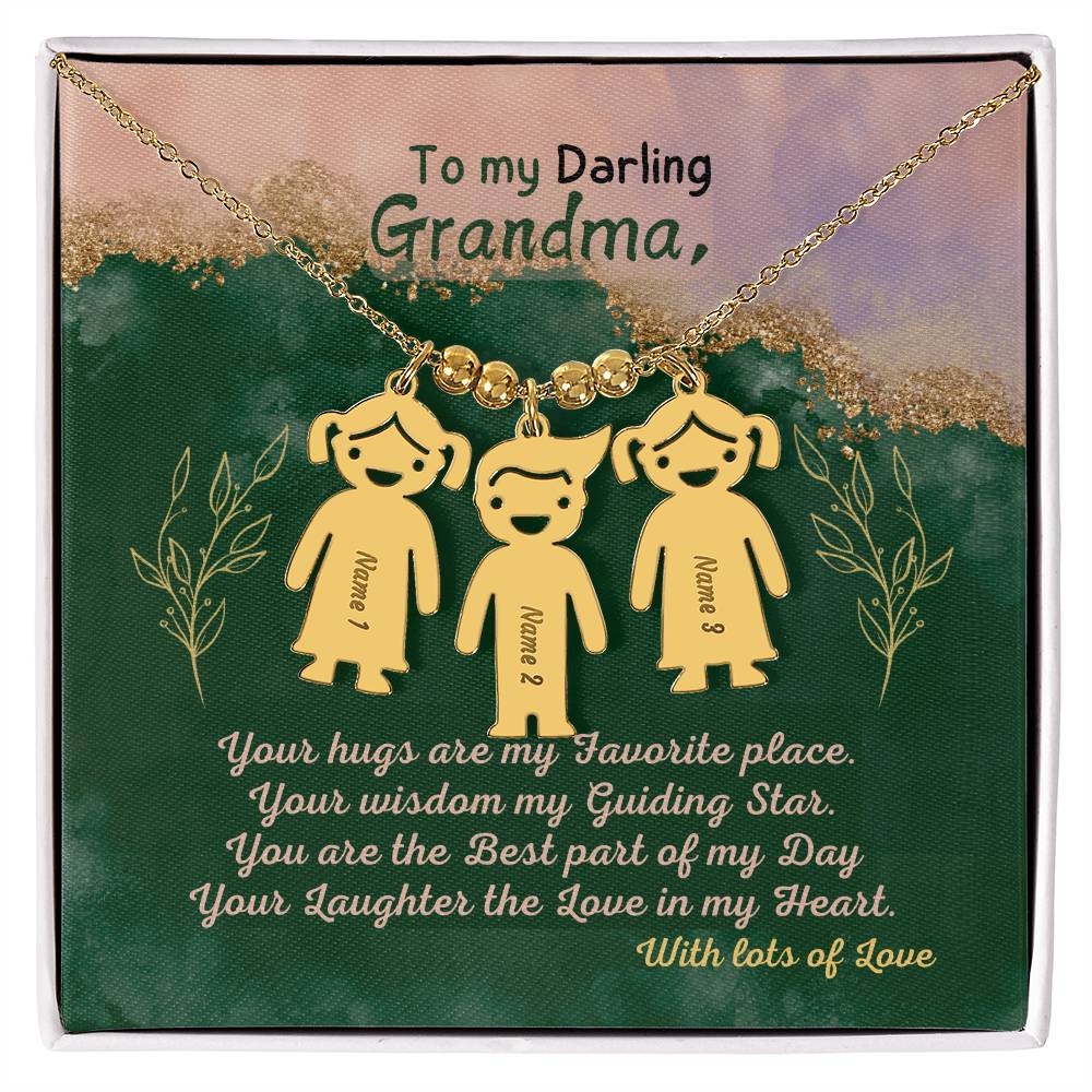 Personalized Kid Charm Necklace Gift for Grandma who has everything | Unique Sentimental Keepsake | Elegant Love