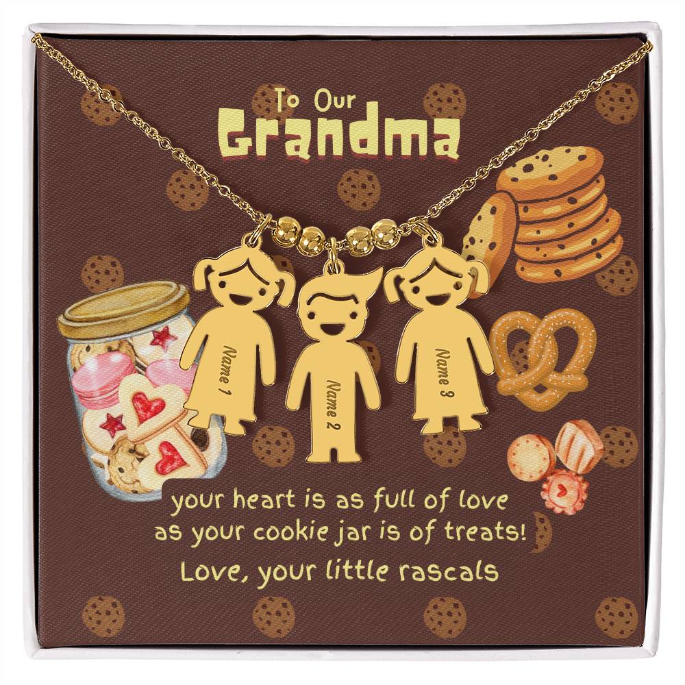 Personalized Kid Charm Necklace Gift for Grandma who has everything | Unique Sentimental Keepsake | Cookie Jar Love