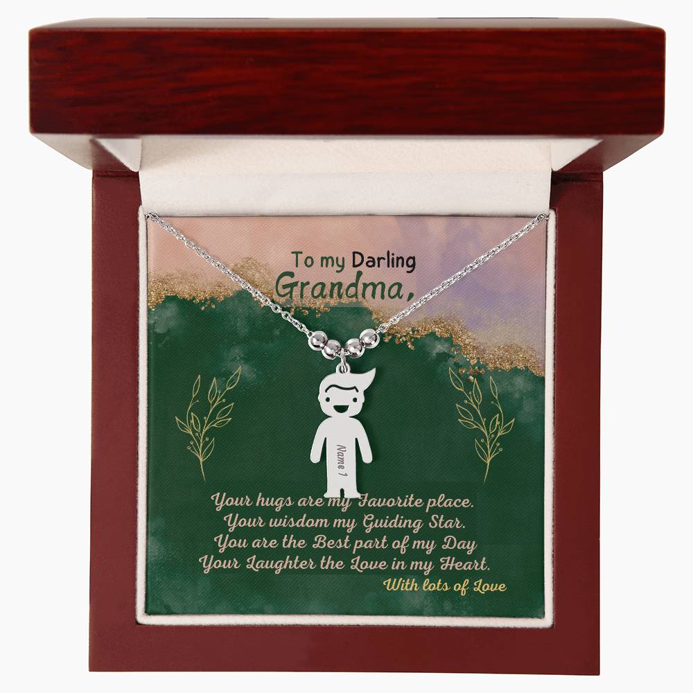 Personalized Kid Charm Necklace Gift for Grandma who has everything | Unique Sentimental Keepsake | Elegant Love