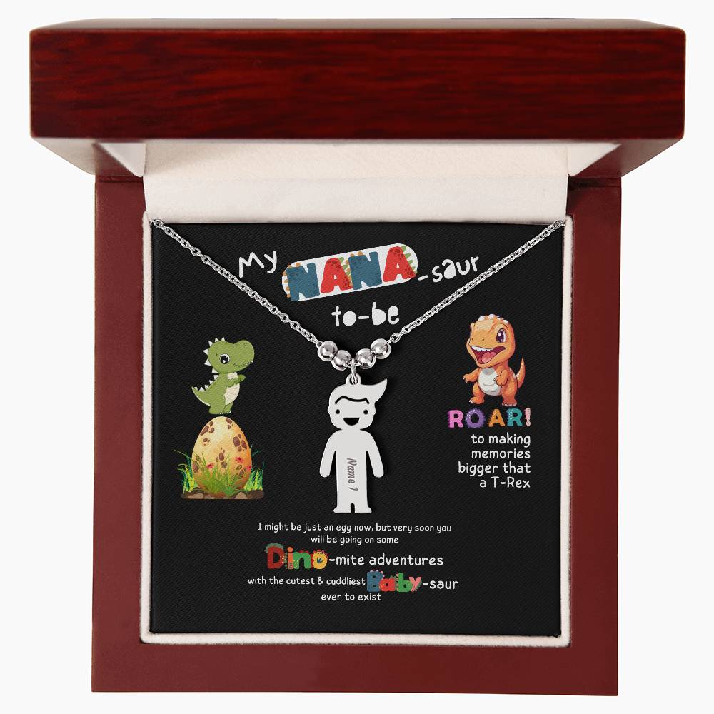 Personalized Kid Charm Necklace Gift for Grandma who has everything | Unique Sentimental Keepsake | Nana -saurus