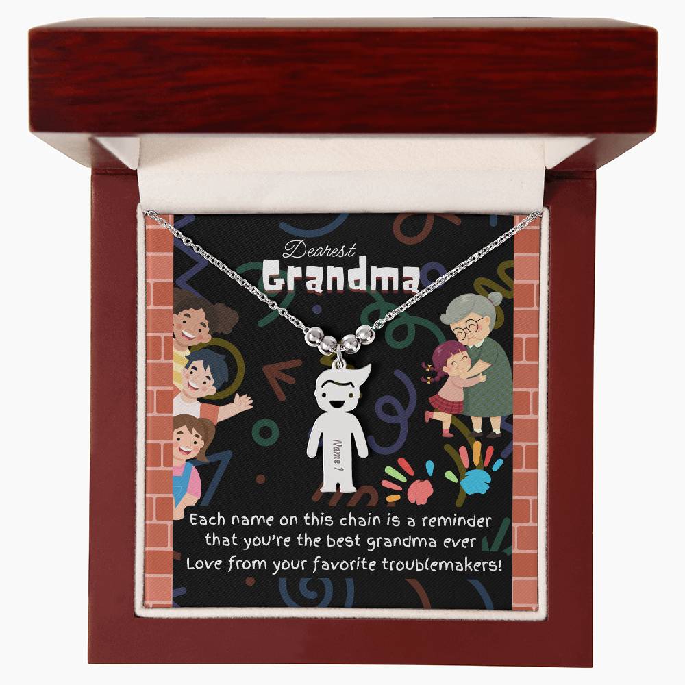 Personalized Kid Charm Necklace Gift for Grandma who has everything | Unique Sentimental Keepsake | Best Grandma Ever