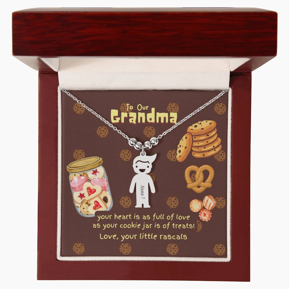 Personalized Kid Charm Necklace Gift for Grandma who has everything | Unique Sentimental Keepsake | Cookie Jar Love