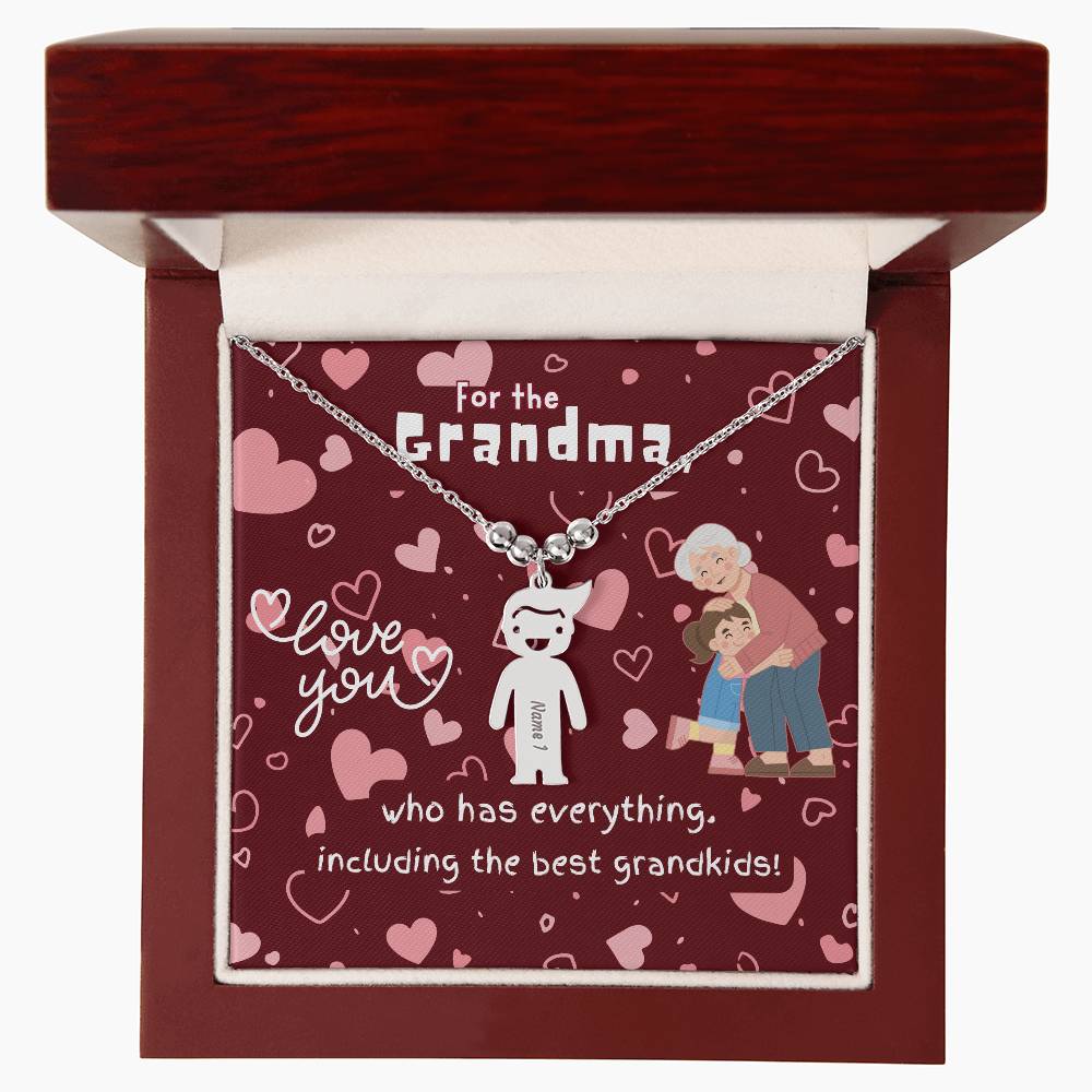 Personalized Kid Charm Necklace Gift for Grandma who has everything | Unique Sentimental Keepsake | The Best Grandkids