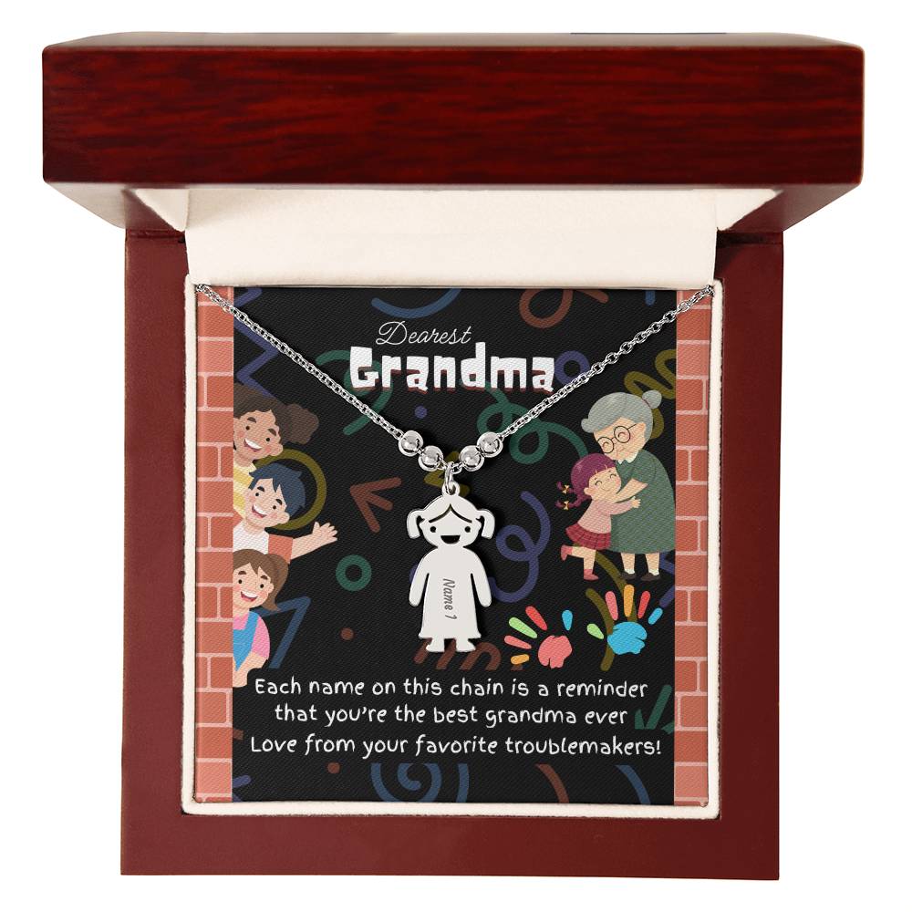 Personalized Kid Charm Necklace Gift for Grandma who has everything | Unique Sentimental Keepsake | Best Grandma Ever
