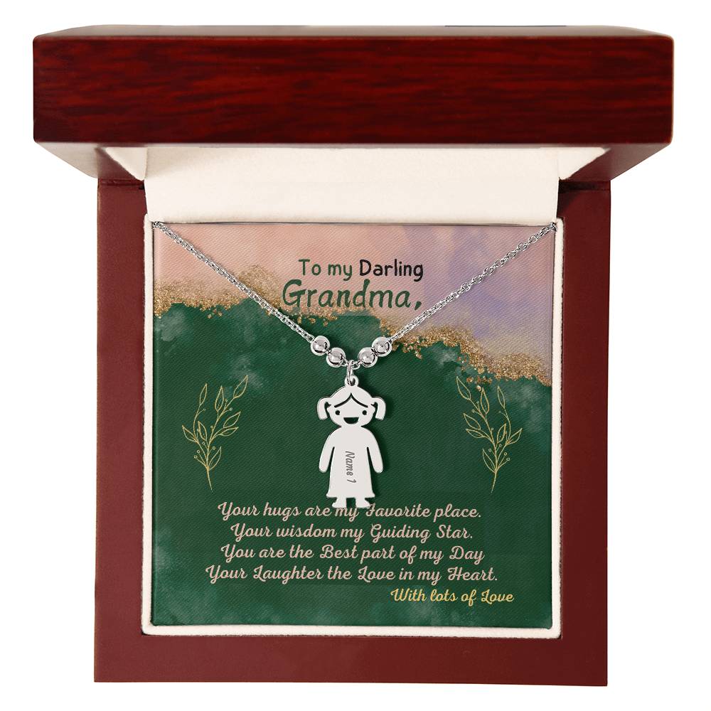 Personalized Kid Charm Necklace Gift for Grandma who has everything | Unique Sentimental Keepsake | Elegant Love