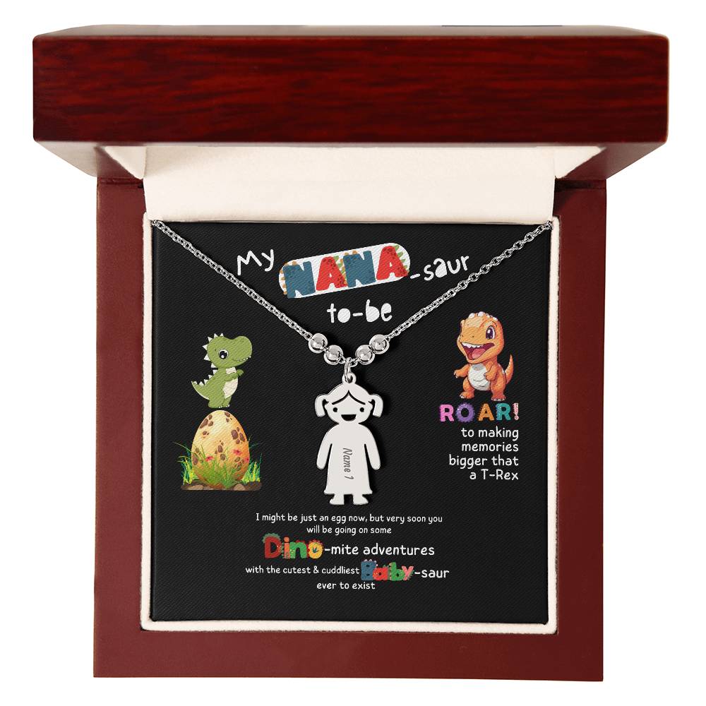 Personalized Kid Charm Necklace Gift for Grandma who has everything | Unique Sentimental Keepsake | Nana -saurus