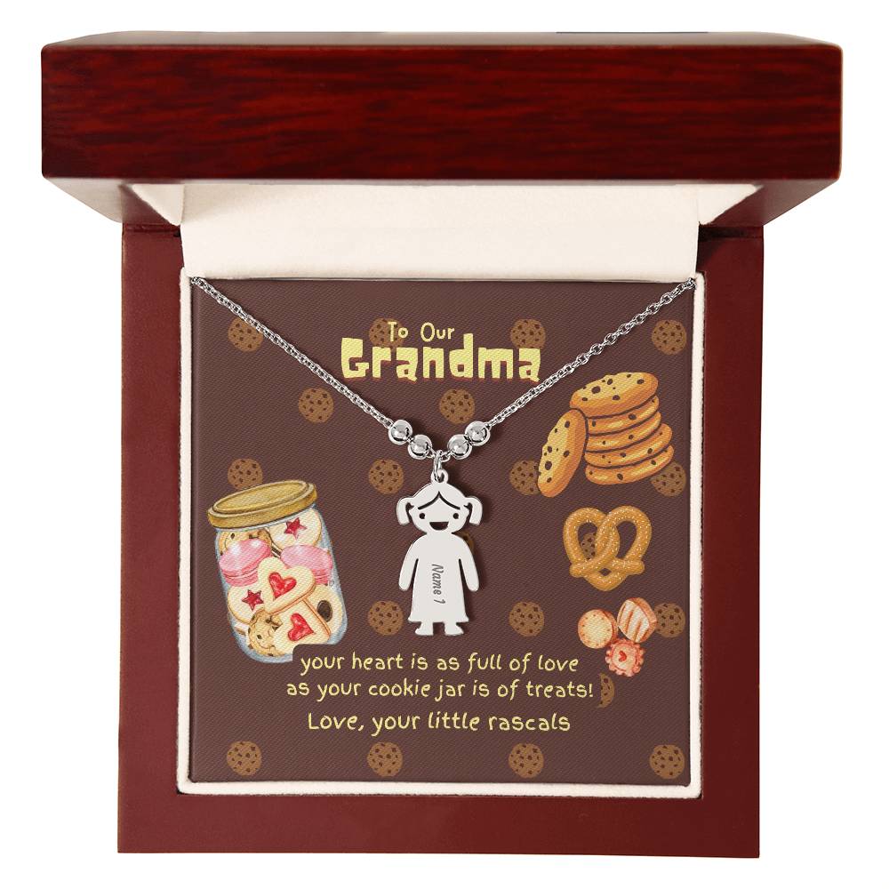 Personalized Kid Charm Necklace Gift for Grandma who has everything | Unique Sentimental Keepsake | Cookie Jar Love