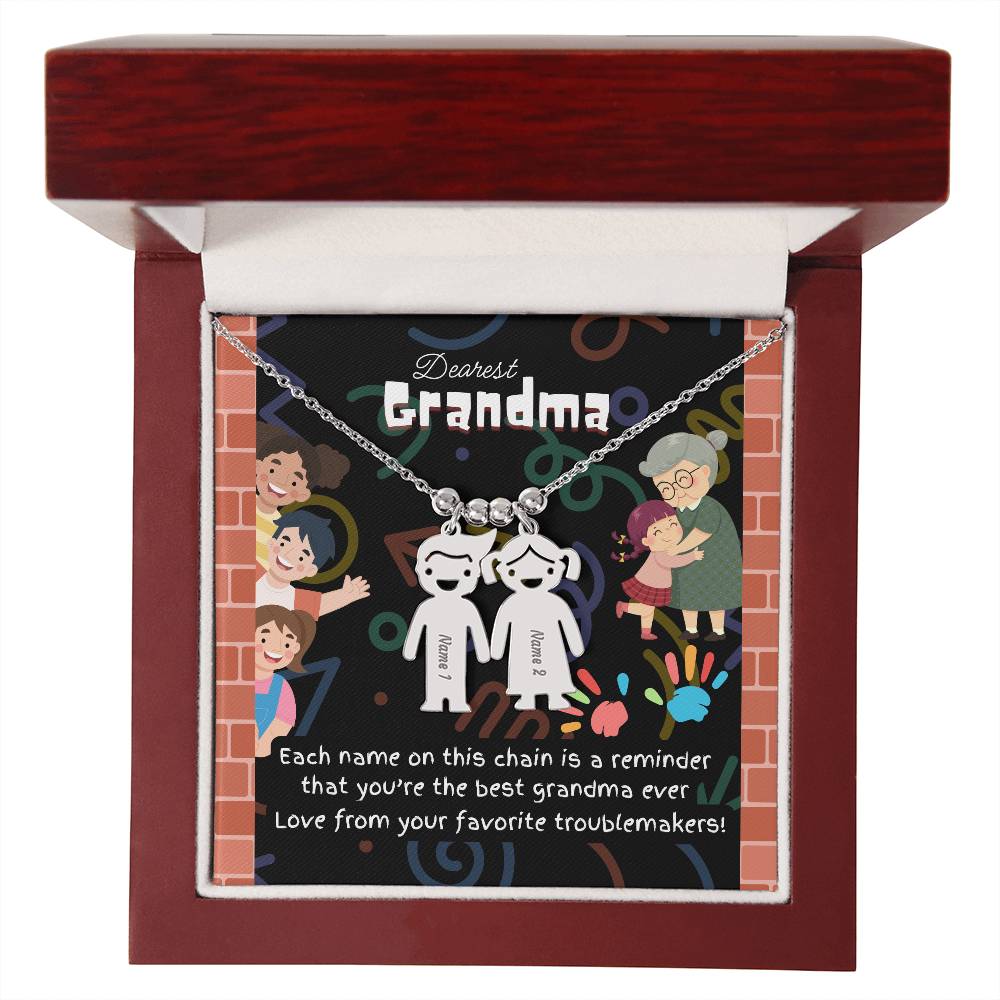Personalized Kid Charm Necklace Gift for Grandma who has everything | Unique Sentimental Keepsake | Best Grandma Ever