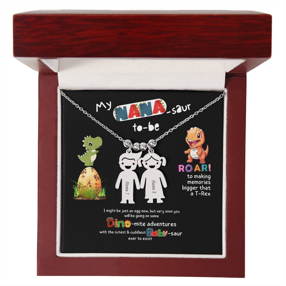 Personalized Kid Charm Necklace Gift for Grandma who has everything | Unique Sentimental Keepsake | Nana -saurus