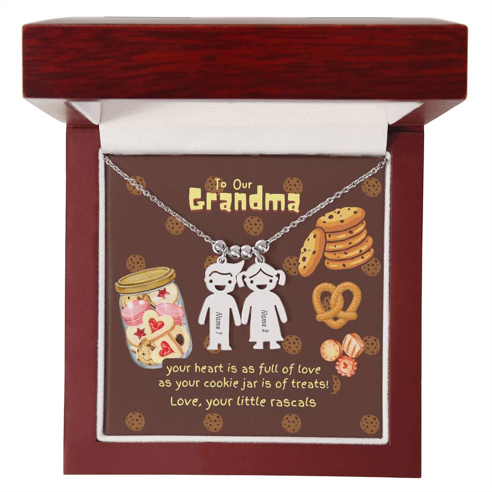 Personalized Kid Charm Necklace Gift for Grandma who has everything | Unique Sentimental Keepsake | Cookie Jar Love