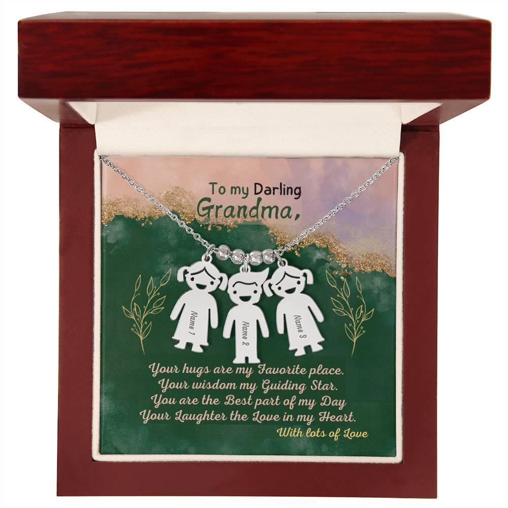 Personalized Kid Charm Necklace Gift for Grandma who has everything | Unique Sentimental Keepsake | Elegant Love