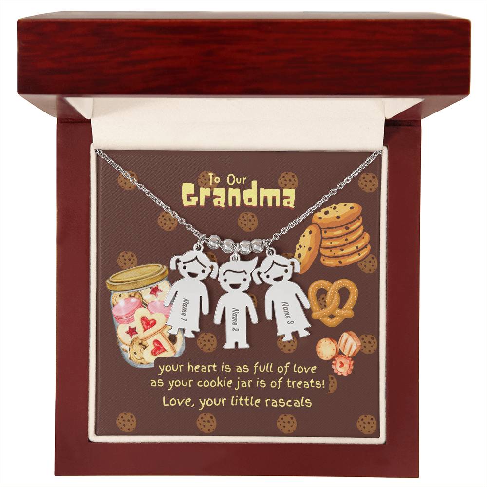 Personalized Kid Charm Necklace Gift for Grandma who has everything | Unique Sentimental Keepsake | Cookie Jar Love