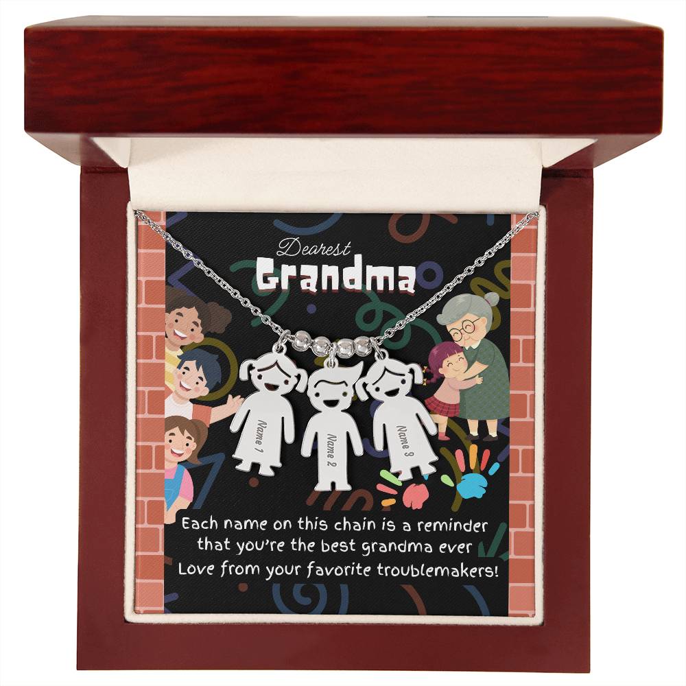 Personalized Kid Charm Necklace Gift for Grandma who has everything | Unique Sentimental Keepsake | Best Grandma Ever