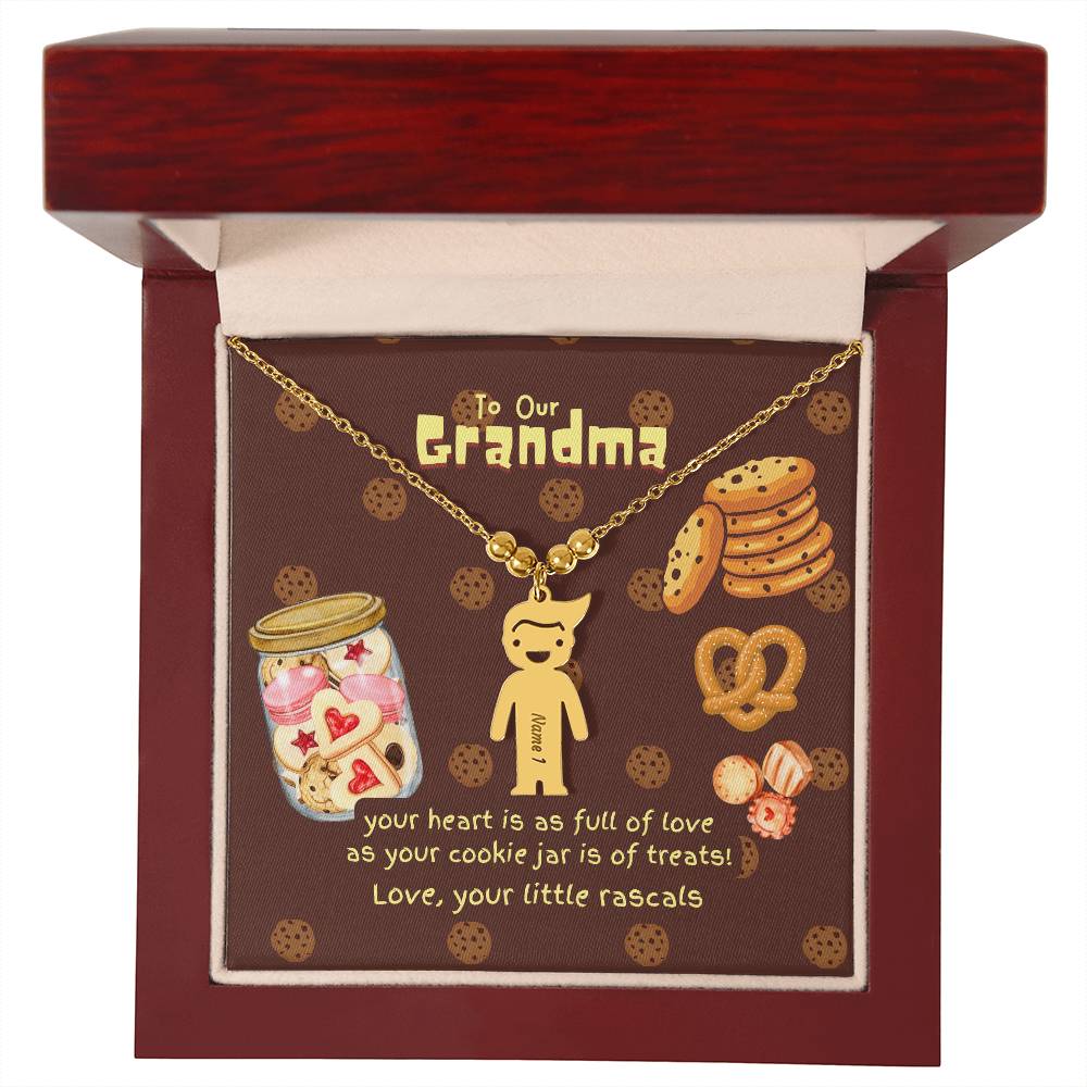 Personalized Kid Charm Necklace Gift for Grandma who has everything | Unique Sentimental Keepsake | Cookie Jar Love