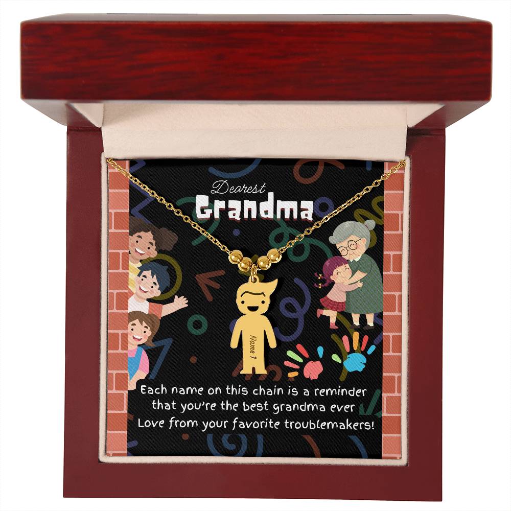 Personalized Kid Charm Necklace Gift for Grandma who has everything | Unique Sentimental Keepsake | Best Grandma Ever