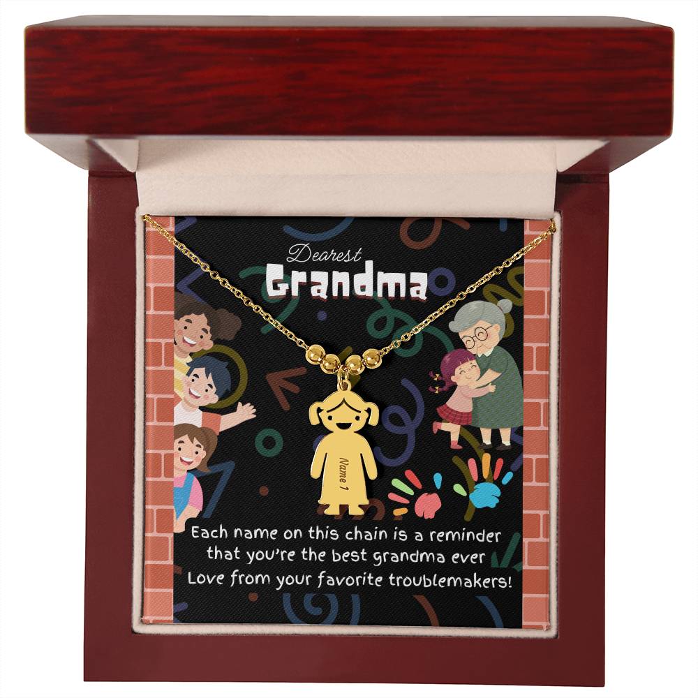 Personalized Kid Charm Necklace Gift for Grandma who has everything | Unique Sentimental Keepsake | Best Grandma Ever