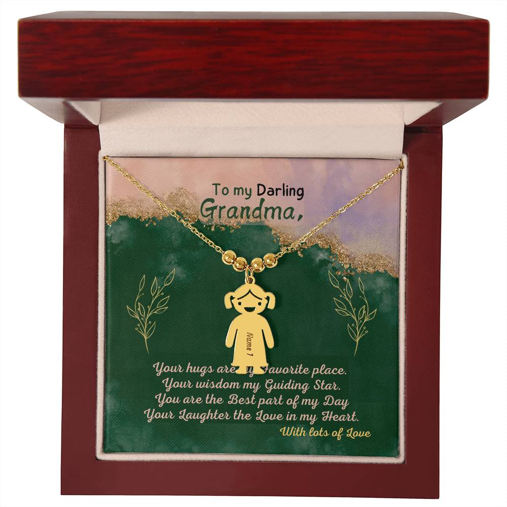 Personalized Kid Charm Necklace Gift for Grandma who has everything | Unique Sentimental Keepsake | Elegant Love