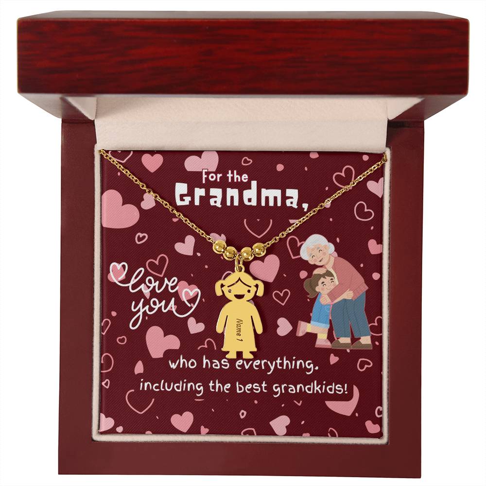 Personalized Kid Charm Necklace Gift for Grandma who has everything | Unique Sentimental Keepsake | The Best Grandkids