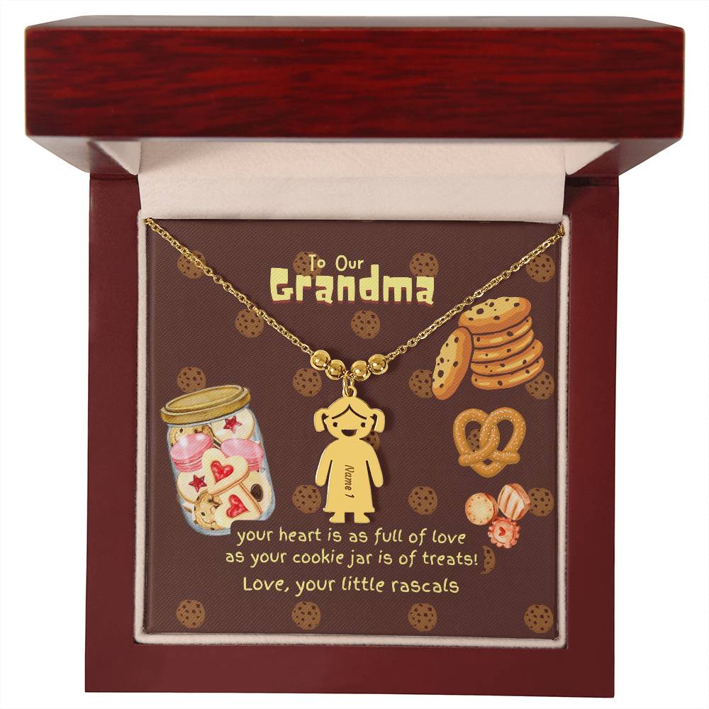 Personalized Kid Charm Necklace Gift for Grandma who has everything | Unique Sentimental Keepsake | Cookie Jar Love