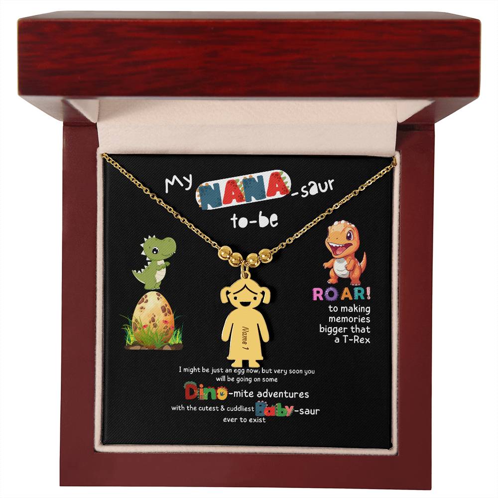 Personalized Kid Charm Necklace Gift for Grandma who has everything | Unique Sentimental Keepsake | Nana -saurus