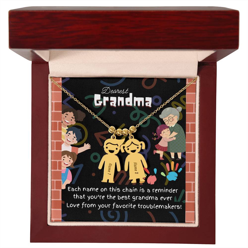 Personalized Kid Charm Necklace Gift for Grandma who has everything | Unique Sentimental Keepsake | Best Grandma Ever