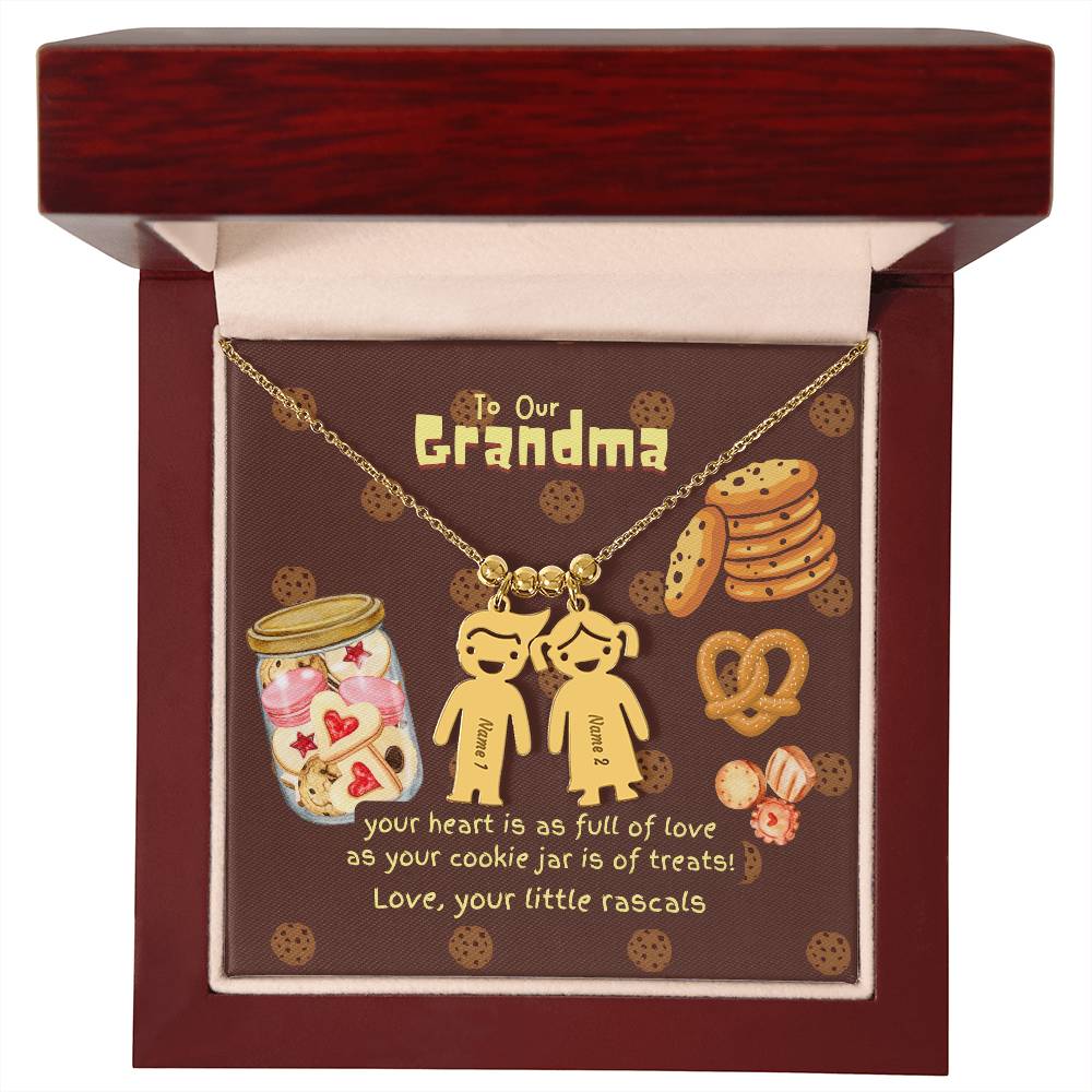 Personalized Kid Charm Necklace Gift for Grandma who has everything | Unique Sentimental Keepsake | Cookie Jar Love
