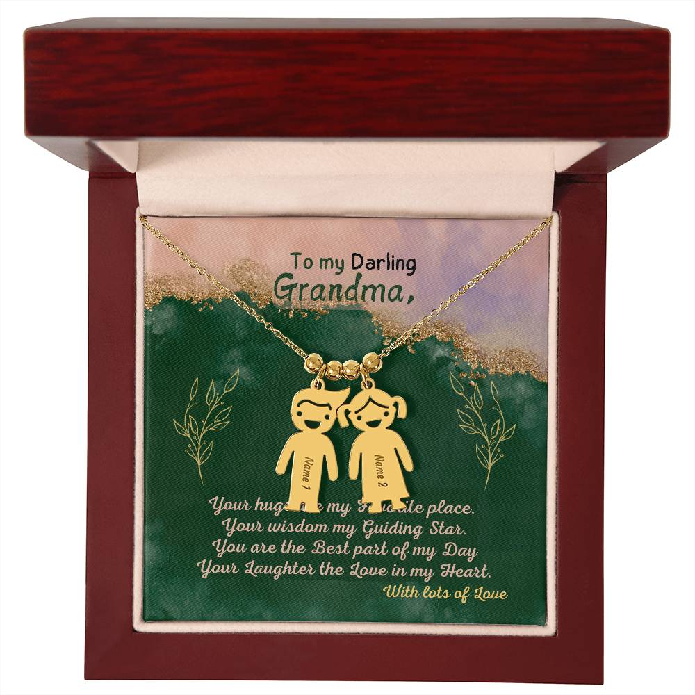 Personalized Kid Charm Necklace Gift for Grandma who has everything | Unique Sentimental Keepsake | Elegant Love