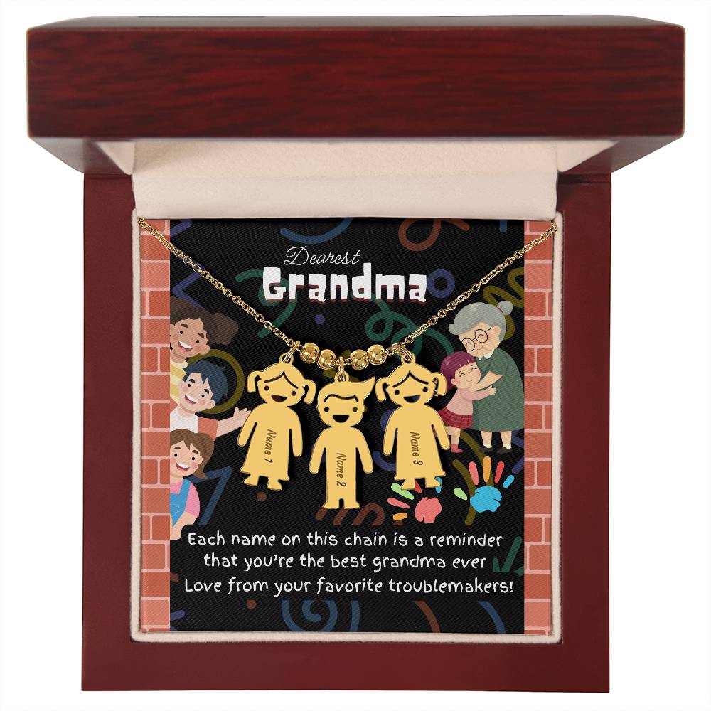 Personalized Kid Charm Necklace Gift for Grandma who has everything | Unique Sentimental Keepsake | Best Grandma Ever